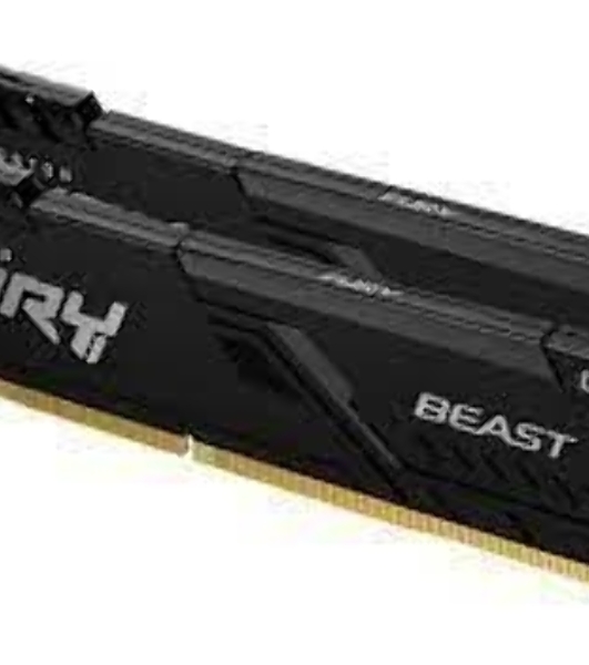 Оперативная память Kingston Fury Beast, DDR4, 16GB (2x8GB), 3200MHz, CL16, DIMM, с радиатором, черный