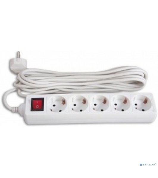 Сетевой удлинитель Buro BU-PS5.5/W 5 м (5 розеток) белый (пакет ПЭ)