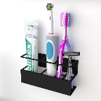 Держатель Rexant для хранения зубных щеток и аксессуаров для ванны, черный, фото 1