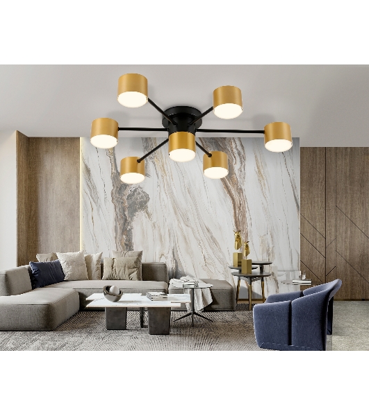 Потолочный светильник Ambrella light FL51726/7 BK/GD черный/золото GX53/7 max 12W 645*135