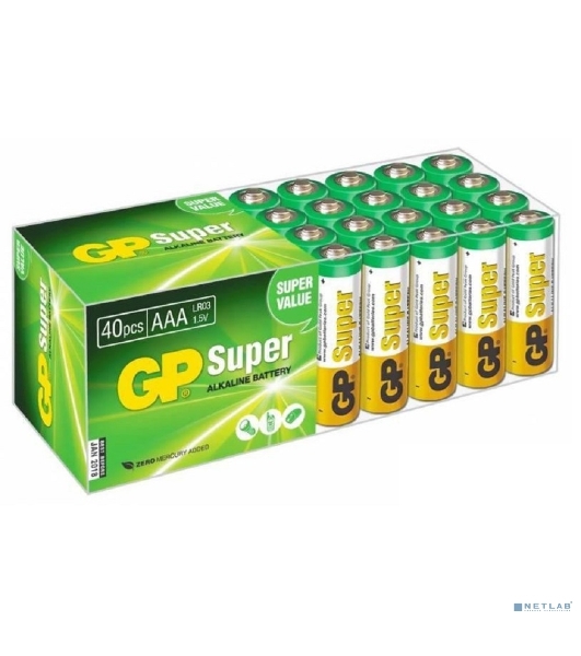 Алкалиновые батарейки GP Super Alkaline G-Tech 24А ААA - 40 шт. в пленке
