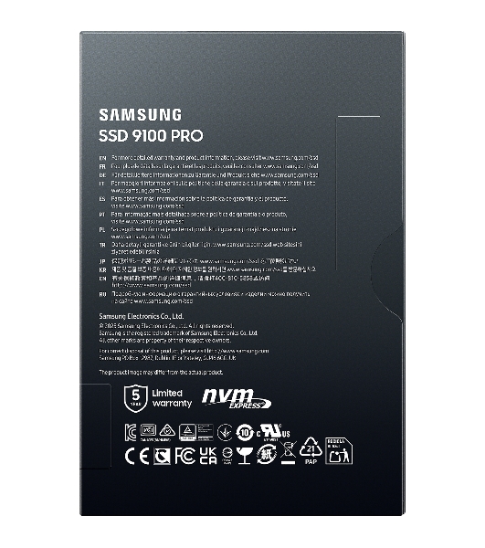 Накопитель SSD 1Tb Samsung 9100 PRO, M.2, PCI-E 5.0 x4, TLC 3D NAND [R/W - 14800/13400 Mb/s]