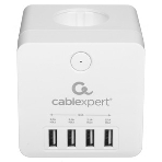 Сетевой фильтр Cablexpert Cube CUBE-4-U4-W, 4 р, 16А, 4хUSB, ур. защиты 2+, белый, коробка, фото6
