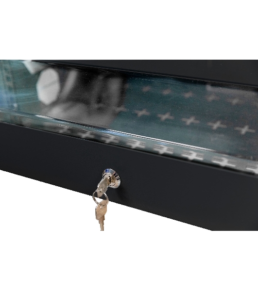 Шкаф коммутационный NTSS (NTSS-SOHO5U-BL) настенный 5U 520x140 мм пер. дв. стекл несъемн. бок. пан. 80 кг черный