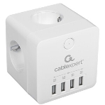 Сетевой фильтр Cablexpert Cube CUBE-4-U4-W, 4 р, 16А, 4хUSB, ур. защиты 2+, белый, коробка, фото5