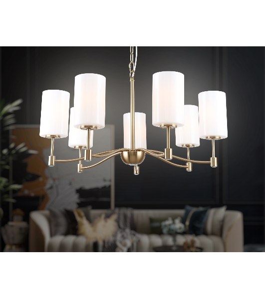 Люстра Ambrella light LH56053/7 BS/FR латунь/белый матовый E14*7 max 40W D680*950