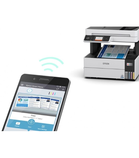 МФУ струйное Epson L6490 (C11CJ88405), A4, цветной, печ. до 17 стр/мин. (ч/б) до 9.5 стр/мин. (цвет), 1200 x 4800 dpi (печать) 1200x2400dpi (скан.), USB, RJ-45, Wi-Fi