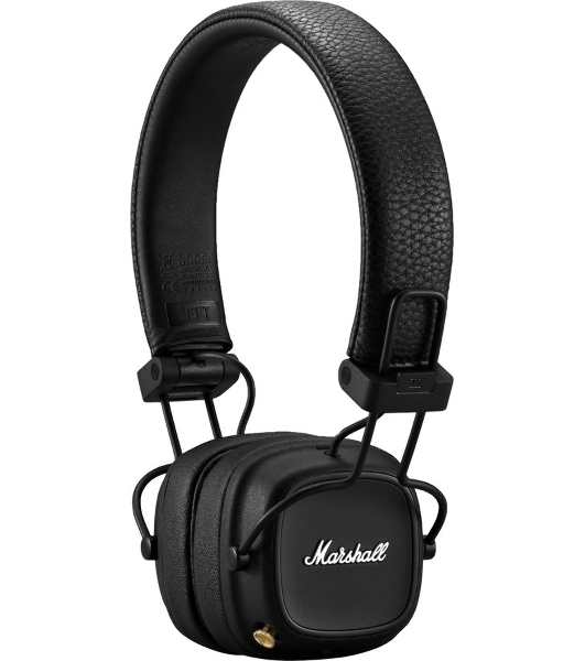Беспроводные/проводные наушники Marshall Major IV черный, накладные, Bluetooth + проводной, беспроводная зарядка, до 80 ч