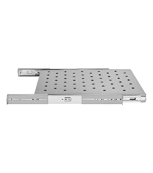 Полка выдвижная 19' ExeGate ECSS-FS800-G (перфорированная, глубина 475мм, крепление 19' 1U, для напольных шкафов и стоек глубиной 800мм/1000мм, нагрузка до 40кг, светло-серый RAL 7035)
