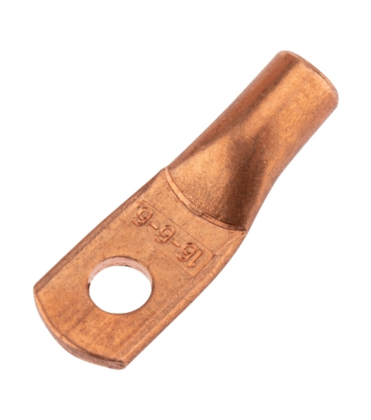 Наконечник медный Rexant ТМ 16-6-6 (16 мм² - Ø6 мм) (в упак. 5 шт.)