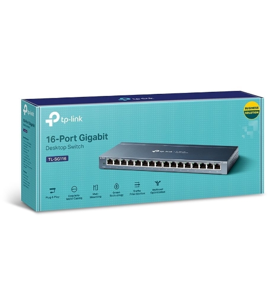 Коммутатор TP-Link TL-SG116 16-портовый гигабитный настольный коммутатор