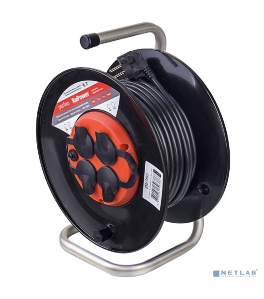 Удлинитель на катушке PERFEO (PF-B4677) 'RU POWER', с/з, 4 гнз - 20 м