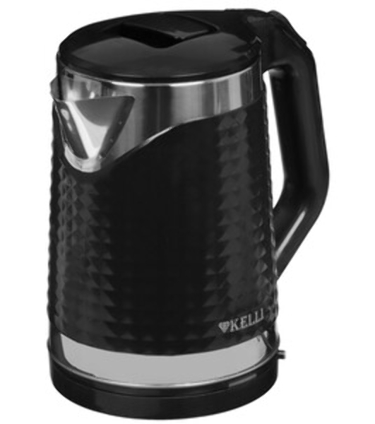 Чайник электрический Kelli KL-1372B 1.8 л, нержавейка+пластик, черный (12)