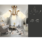 Светильник Ambrella light TR3218/5 GD/FR золото/белый матовый E27*5 max 40W D580*290, фото6
