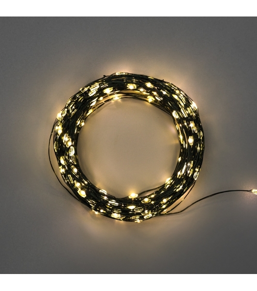 Гирлянда Neon-night Роса с контроллером 20м, 200 LED, IP20, 230В, зеленый провод, теплое белое свечение