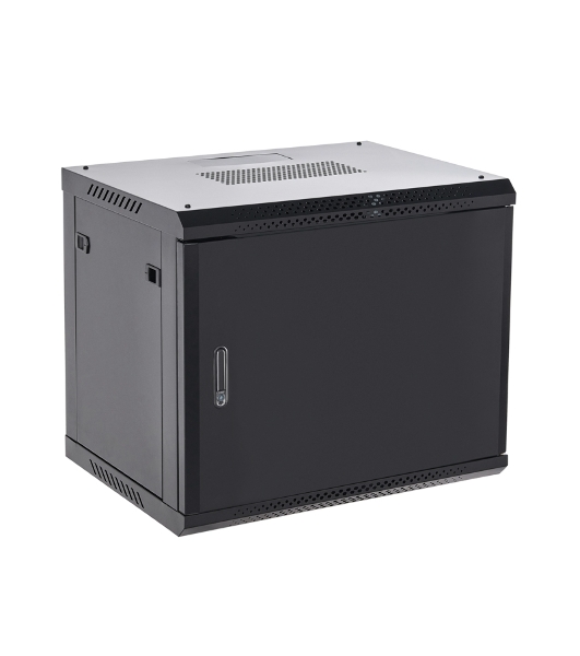 Шкаф коммутационный Rexant настенный 9U 600x600 мм пер. дв. металл черный