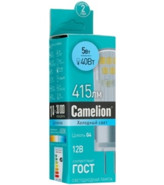 Лампа светодиодная Camelion (13750) LED5-G4-JC-NF/845/G4