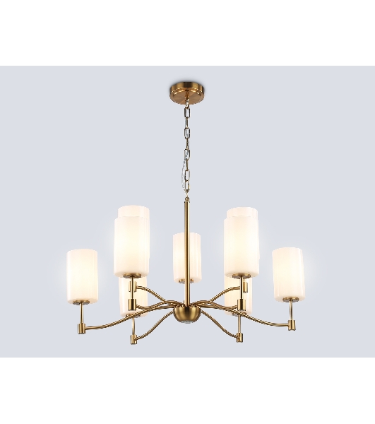 Люстра Ambrella light LH56054/6+3 BS/FR латунь/белый матовый E14*9 max 40W D765*1060
