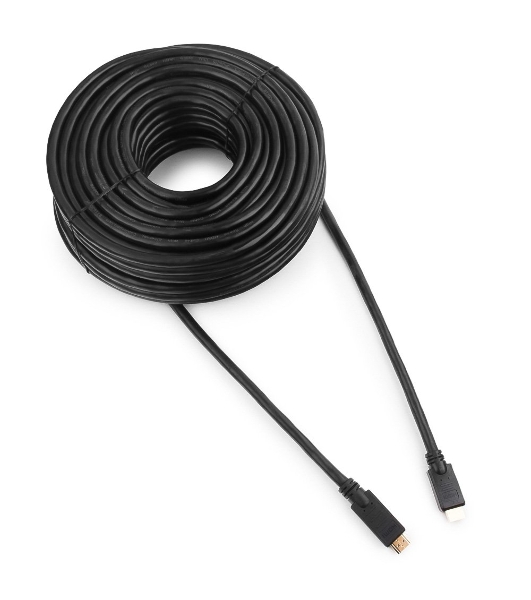 Кабель Cablexpert HDMI CC-HDMI4-30M, 19M/19M, v1.4, медь, позол.разъемы, экран, усилитель сигнала, 30м, черный, пакет
