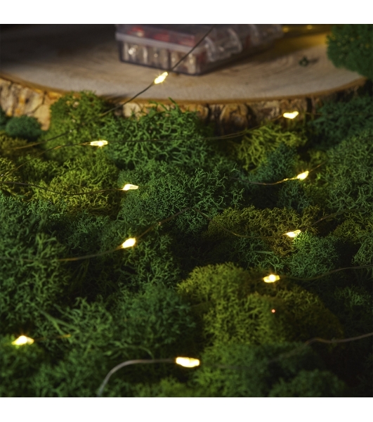 Гирлянда Neon-night Роса с контроллером 20м, 200 LED, IP20, 230В, зеленый провод, теплое белое свечение