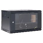 Шкаф коммутационный Rexant настенный 6U 600x600 мм пер. дв. стекл черный, фото3