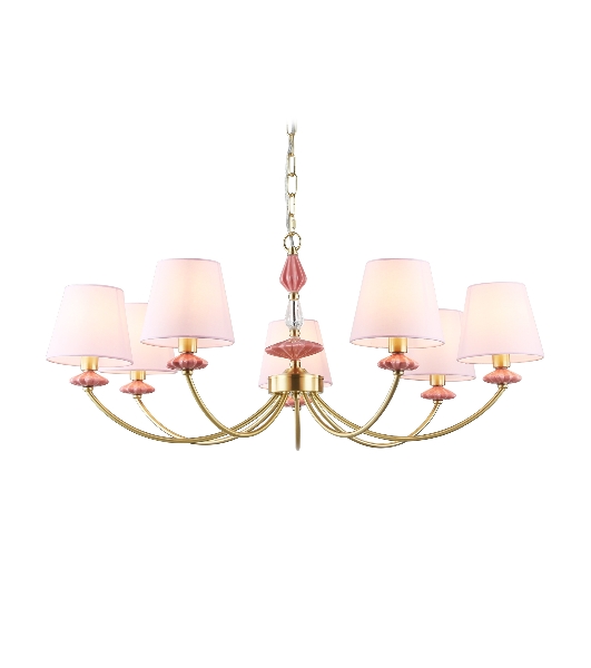 Люстра Ambrella light LH75025/7 GD/PI золото/розовый E14/7 max 40W D890*800