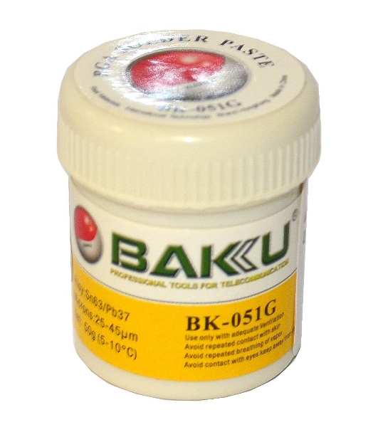 Паста паяльная BAKU BK-051G, 50 гр., банка