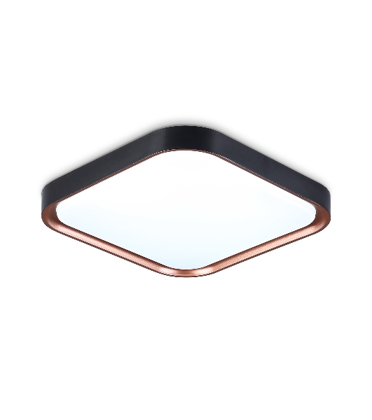Потолочный светодиодный светильник Ambrella light FZ1265 BK/PGD черный/золото розовое 18W 5000K 250*250*60 (Без ПДУ)