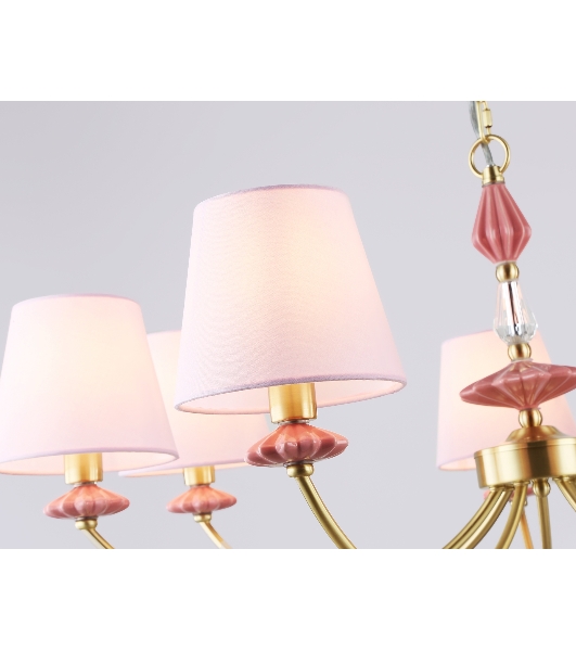 Люстра Ambrella light LH75025/7 GD/PI золото/розовый E14/7 max 40W D890*800