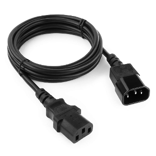 Кабель Power Cube Кабель питания сист.блок-монитор RPC-189-1.8M, 3x0.75, 1.8м, C13-C14 (аналог VDE), 10А, черный, с заземлением