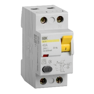 Выключатель дифференциального тока (УЗО) IEK MDV10-2-040-300 ВД1-63 2Р 40А 300мА IEK