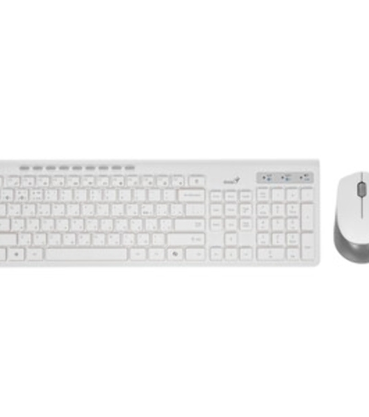 Комплект клавиатура+мышь Genius SlimStar 8230 беспроводной, USB + Bluetooth, 1000 DPI, белый