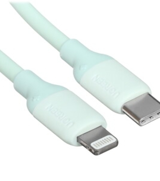 Кабель GCR PREMIUM 3.0m TypeC/Lightning MFI POWER DELIVERY 18 W, быстрая зарядка, белый силикон, AL case белый, белый ПВХ, GCR-53756