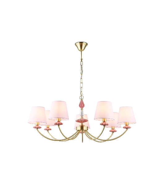 Люстра Ambrella light LH75025/7 GD/PI золото/розовый E14/7 max 40W D890*800
