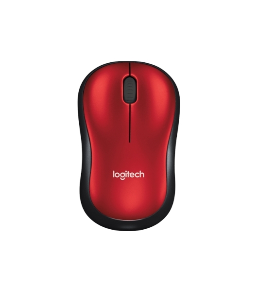 Мышь беспроводная Logitech M185, красный, 1000 dpi, радиоканал, USB, кнопки - 3