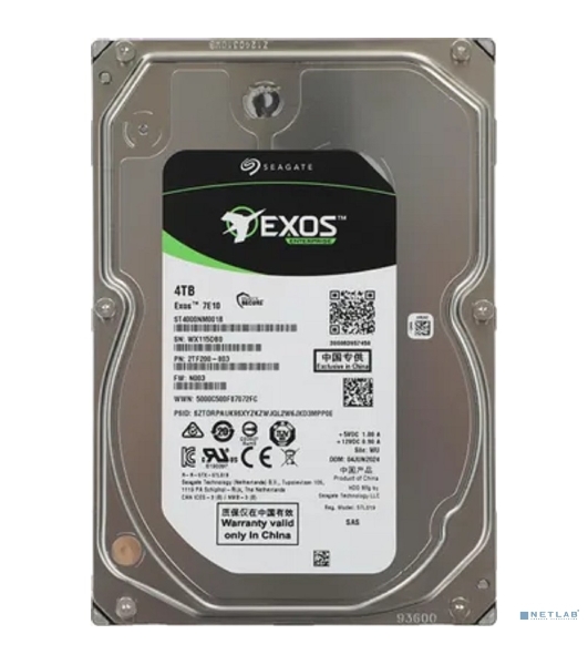 Жесткий диск Seagate HDD Server Exos 7E10 512N (3.5'/4Tb/SAS 12Gb/s/7200rpm)