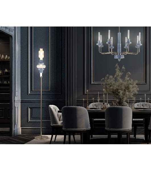 Светильник Ambrella light LH53132 GD/WH/GB золото/белый/серо-синий 8W 3000K D250*1635