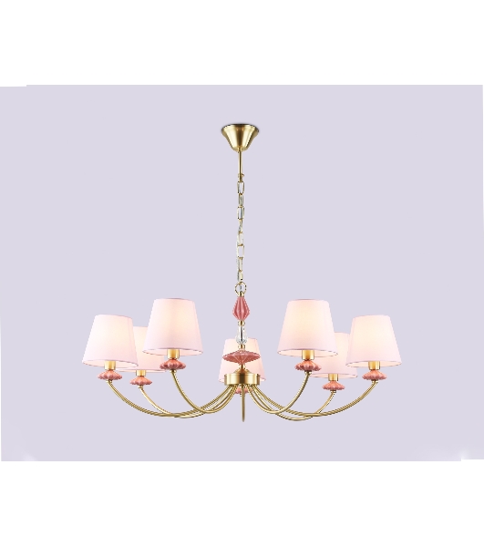 Люстра Ambrella light LH75025/7 GD/PI золото/розовый E14/7 max 40W D890*800