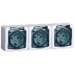 Розетка силовая IEK ERMP32-K03-16-54-EC РСб23-3-ГПБд роз 3м с з/к о/у IP54 (дымчатый) ГЕРМЕС PLUS, фото 1