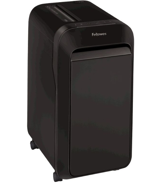 Шредер Fellowes PowerShred LX220 черный (секр.P-4)/перекрестный/20лист./30лтр./скрепки/скобы/пл.карты