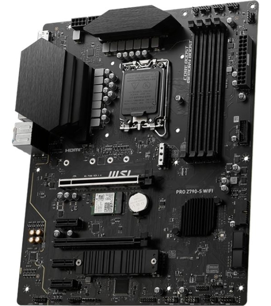 Материнская плата MSI PRO Z790-S WIFI, LGA 1700, ATX, 4xDDR5, 1xPCIe 5.0 x16, 4xM.2, 4xSATA, 1xHDMI, 1xDP, 2.5 Gigabit Ethernet, 7.1 аудио