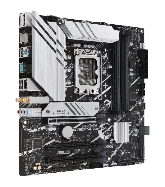 Материнская плата ASUS PRIME B760M-A WIFI D4, LGA 1700, Intel B760, 4xDDR4, 4xSATA, 2xM.2, 1xPCIe 4.0 x16, 1xPCIe 4.0 x4, 1xPCIe 4.0 x1, 2xHDMI, 1xDP, 1x 2.5Gb LAN, 2xUSB-A 3.2 Gen 2, 4xUSB-A 2.0, 3x3.5 мм, 7.1, mATX
