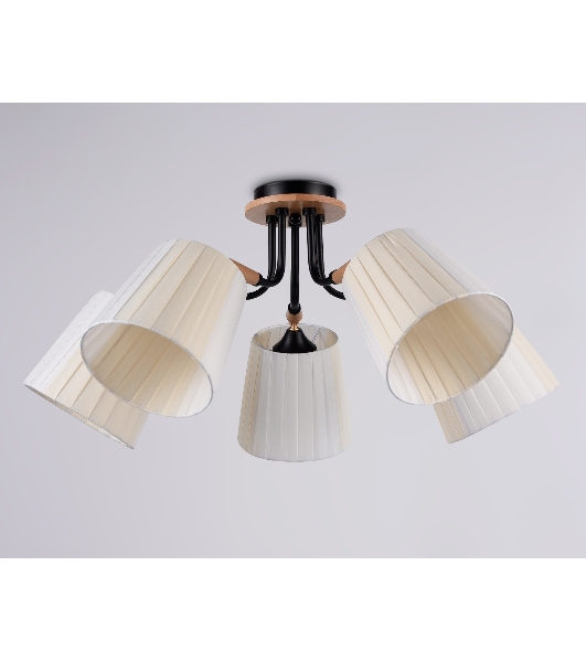 Светильник Ambrella light TR4733/5 BK/LWD черный/светлое дерево E27/5 max 40W D610*270