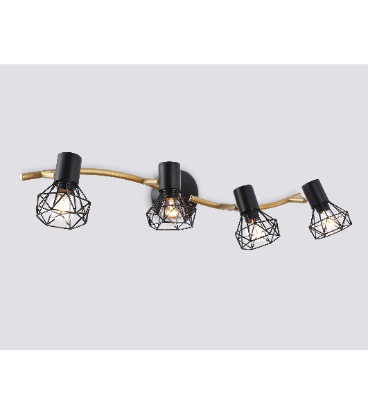 Светильник Ambrella light TR8658/4 BK/GD черный/золото E14/4 max 60W 750*100*185