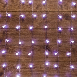 Гирлянда Neon-night 'Светодиодный Дождь' 1,5x1,5 м, с насадками шарики, свечение с динамикой, прозрачный провод, 230 В, диоды белый