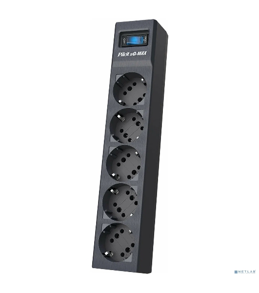Сетевой фильтр Pilot sG-Max 5 outlets (GP), 15А/3.3 kVt, automatic circuit-breaker, 5 m, gfaphite