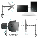 Кронштейн ONKRON D221E для двух мониторов 13'-32' настольный, черный, фото32