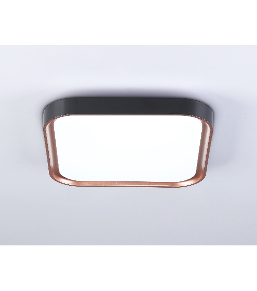 Потолочный светодиодный светильник Ambrella light FZ1265 BK/PGD черный/золото розовое 18W 5000K 250*250*60 (Без ПДУ)