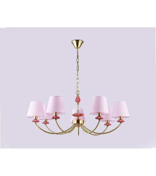 Люстра Ambrella light LH75025/7 GD/PI золото/розовый E14/7 max 40W D890*800