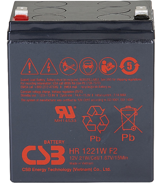 Батарея CSB HR 1221W (12V, 5Ah) F2